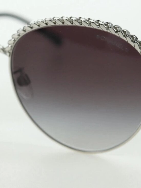 CHANEL Sunglasses metal Silver tone 4242 CC Auth 177100V main image 7
